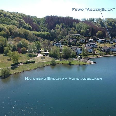 Villa Exklusives Ferienhaus Agger-Blick mit riesiger Lounge-Terrasse und einzigartigem Seeblick Gummersbach Exterior foto